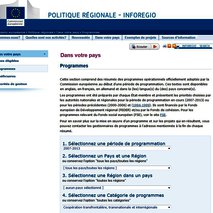 Les programmes opérationnels sur Inforegio