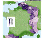 Taux de chômage dans les espaces frontaliers sur les frontières françaises