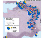 Répartition poids lourds - véhicules légers sur les axes routiers transfrontaliers de la France